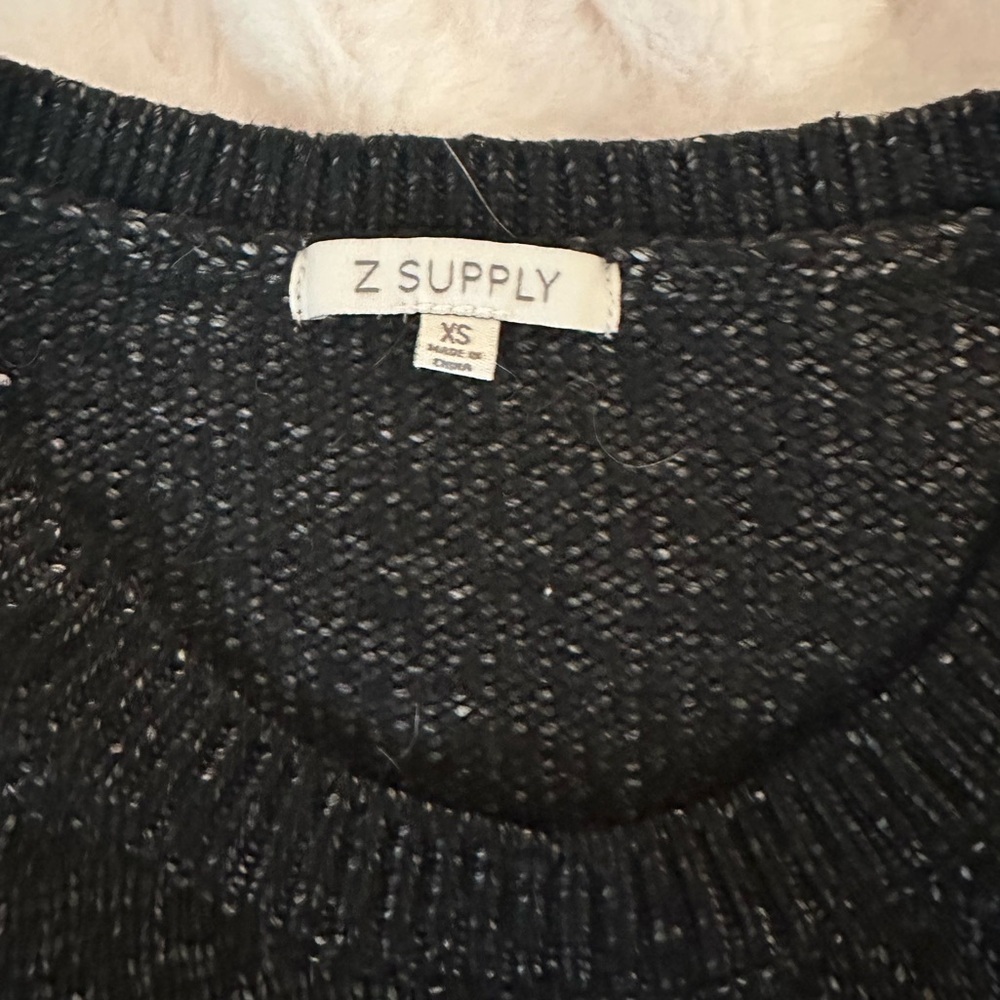 Z Supply Black and White Crew Neck Vino Sweater Size XS - Picture 5 of 6